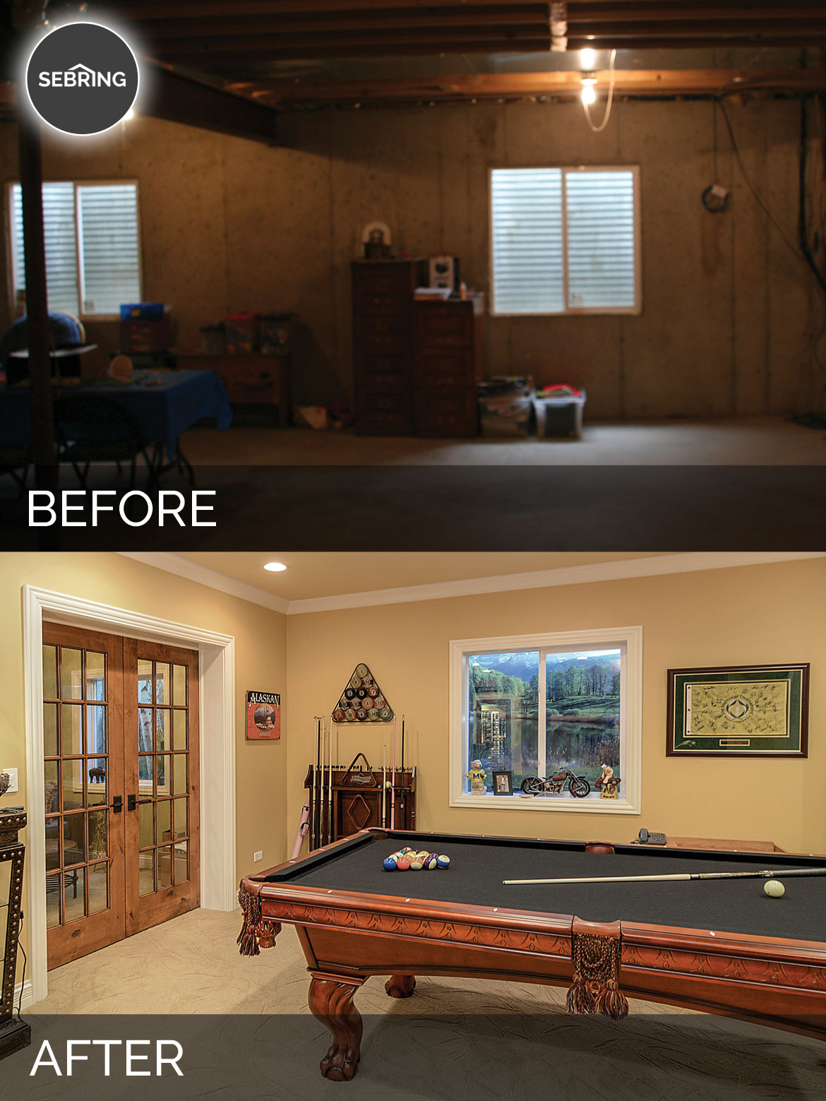 Before & After Basement Naperville - Sebring Design Build