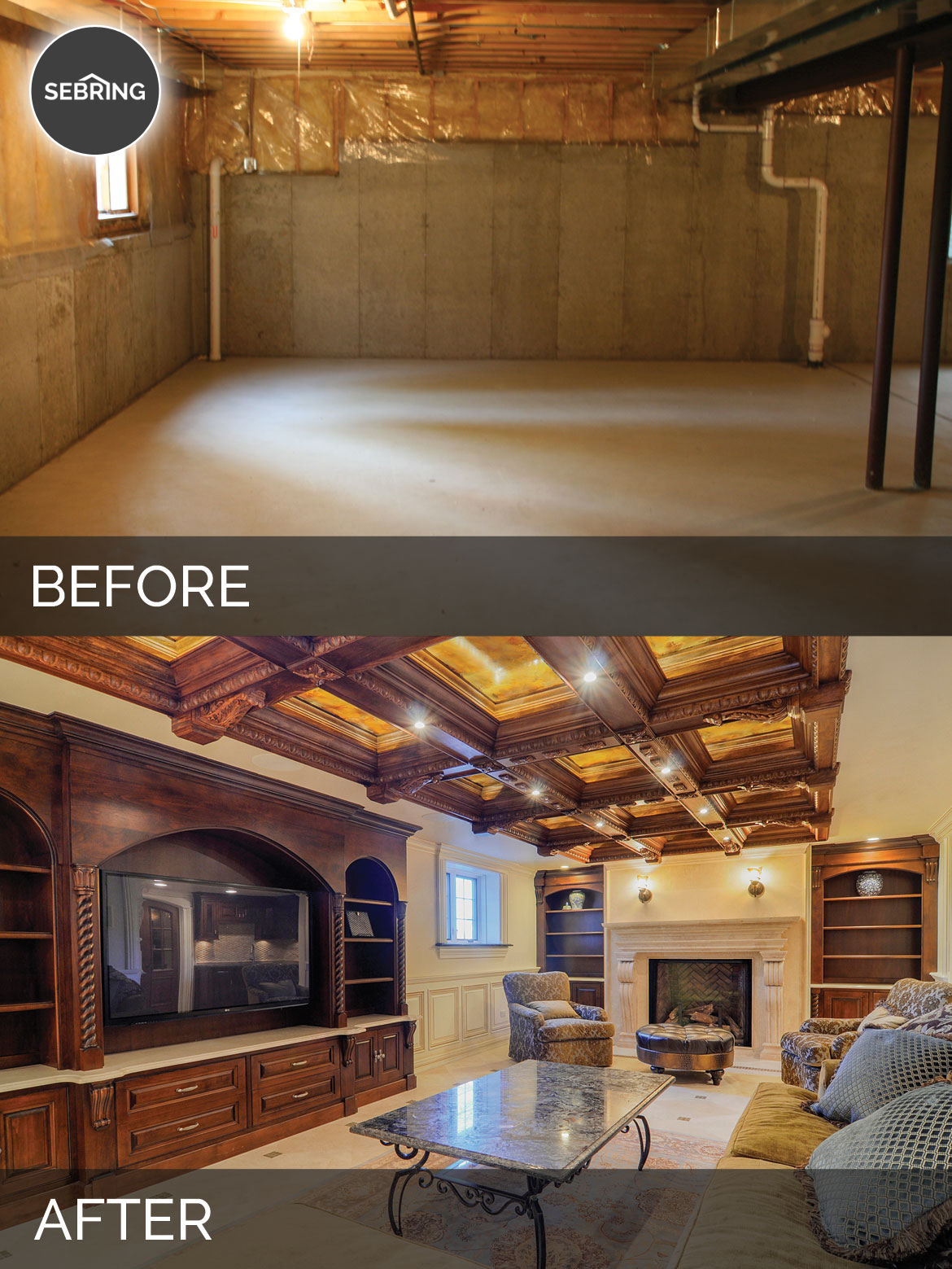 Steve Ann S Basement Before After Pictures Home Remodeling Contractors Sebring Design Build