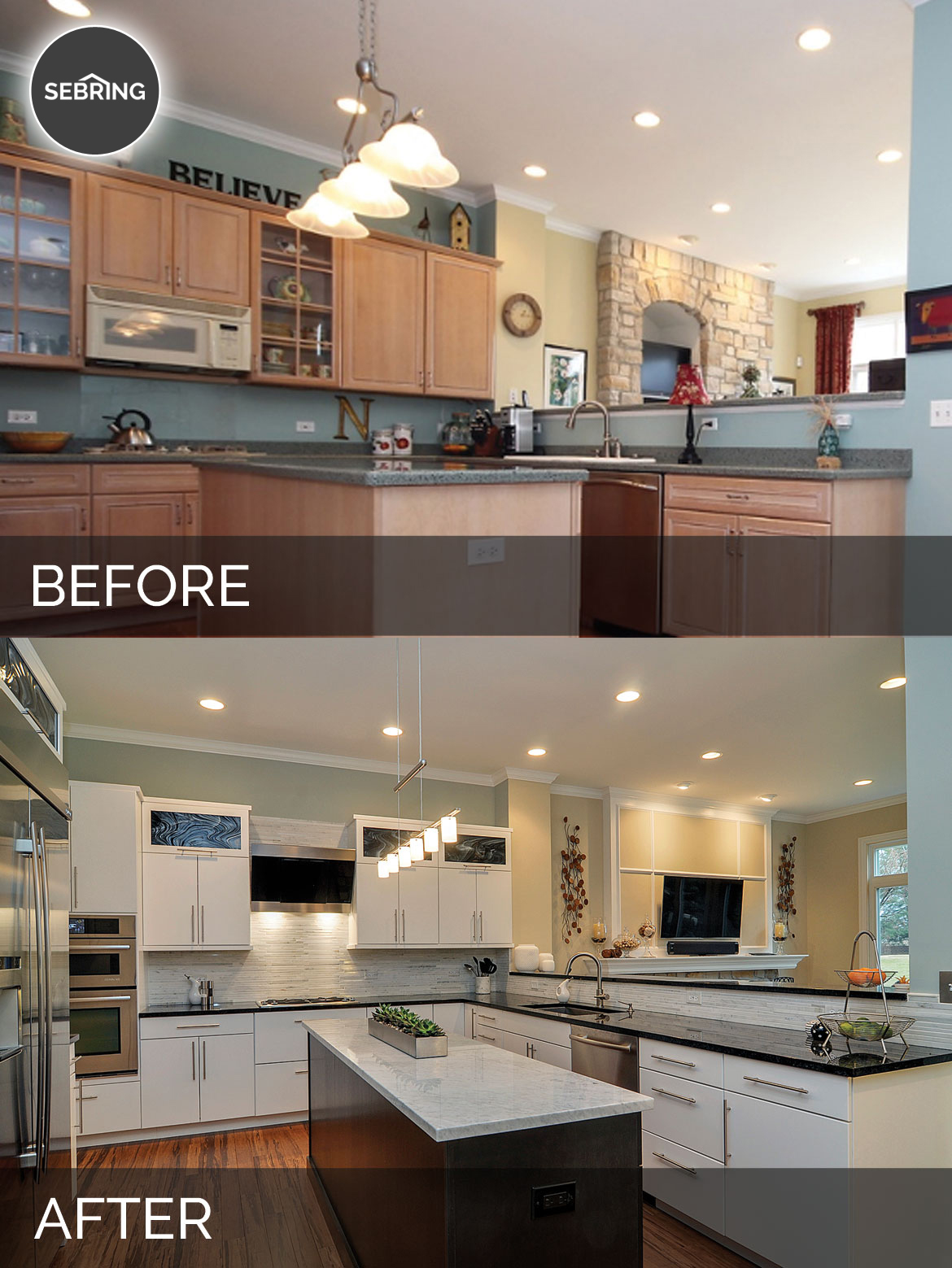 Before & After Kitchen Aurora - Sebring Design Build