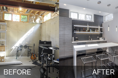 Before and After Basement Remodeling - Sebring Design Build
