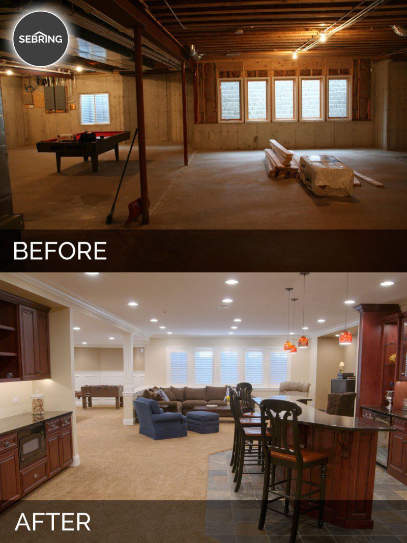 Steve Elaine S Basement Before After Pictures Luxury Home Remodeling Sebring Design Build