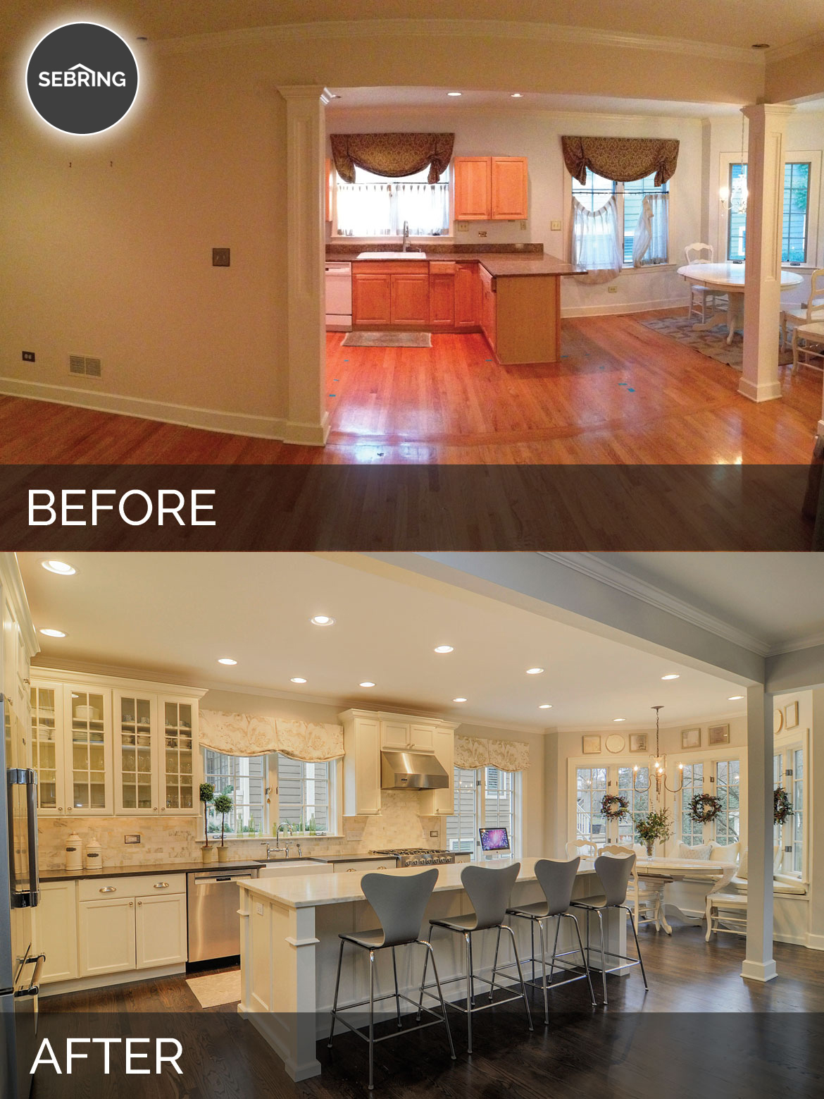 Before & After Kitchen Downers Grove - Sebring Design Build