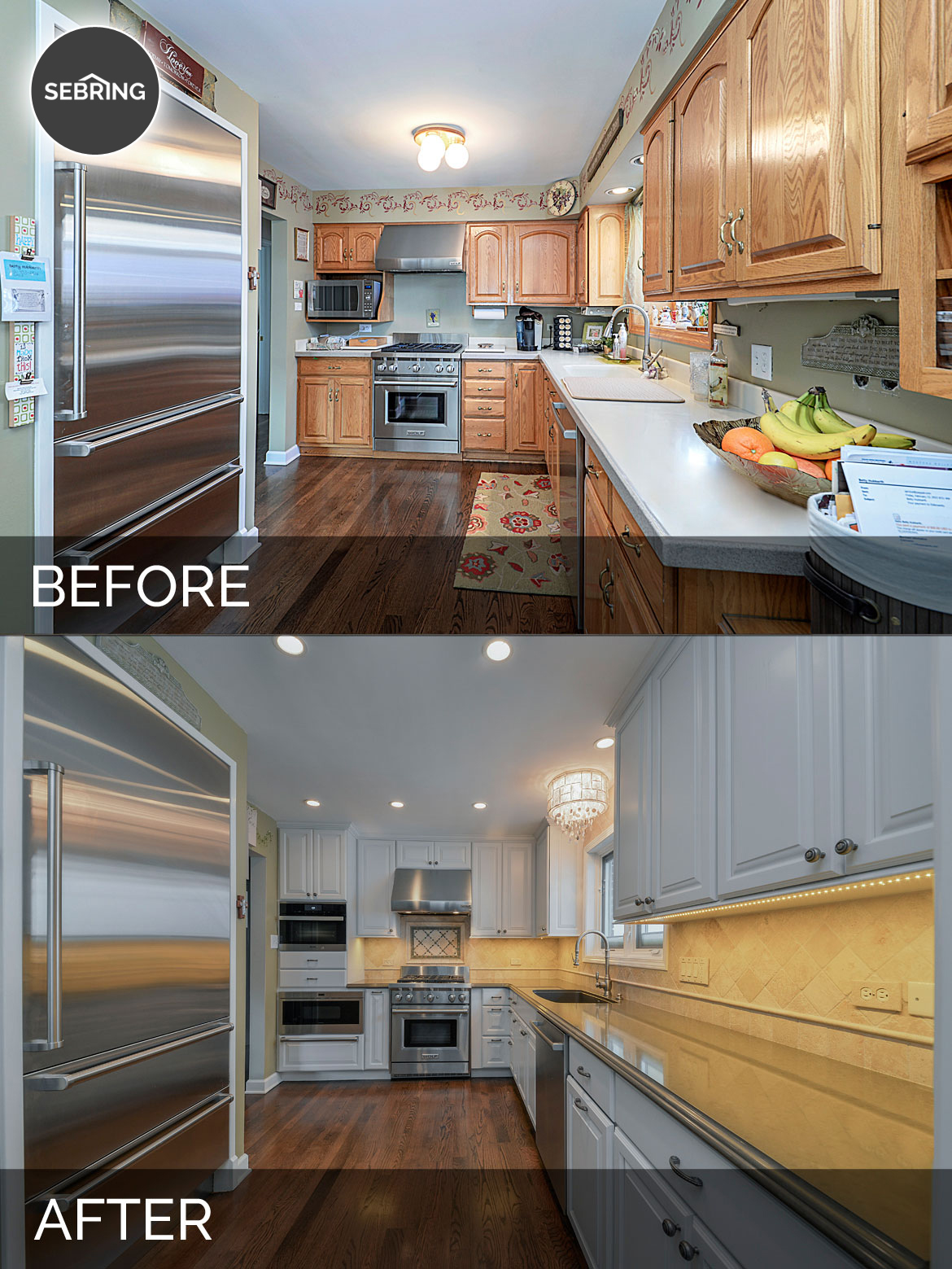 Before & After Kitchen Hinsdale - Sebring Design Build
