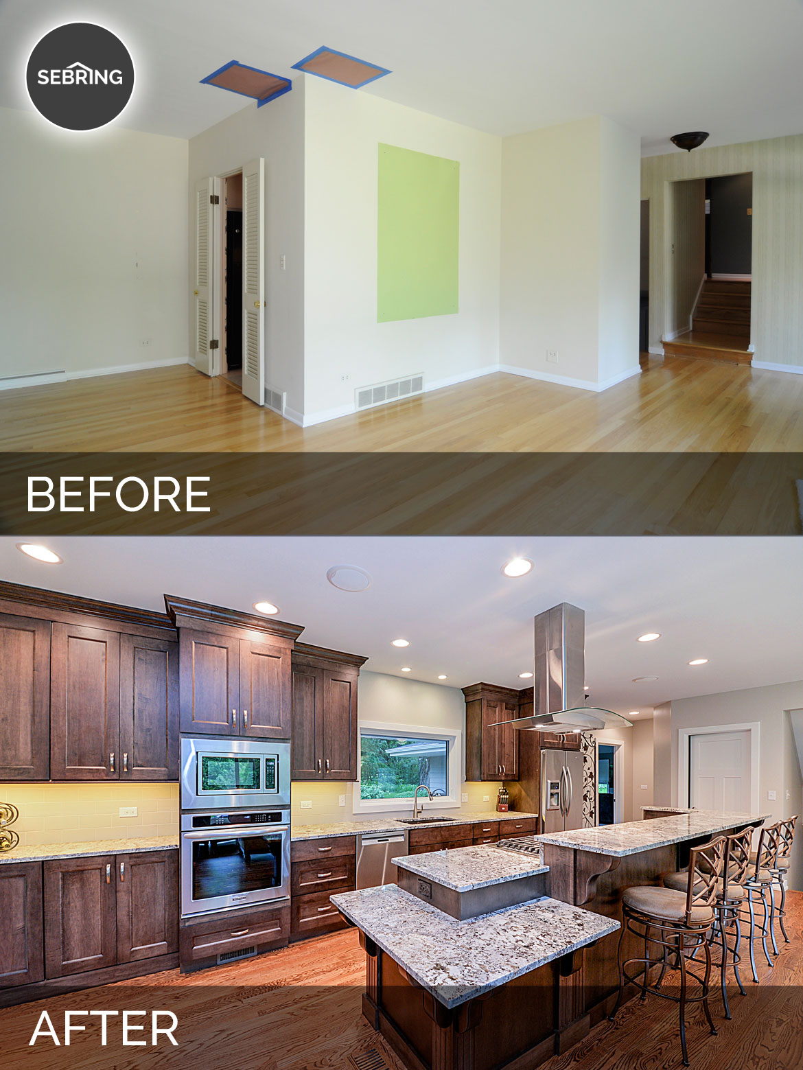 Before & After Kitchen Naperville - Sebring Design Build