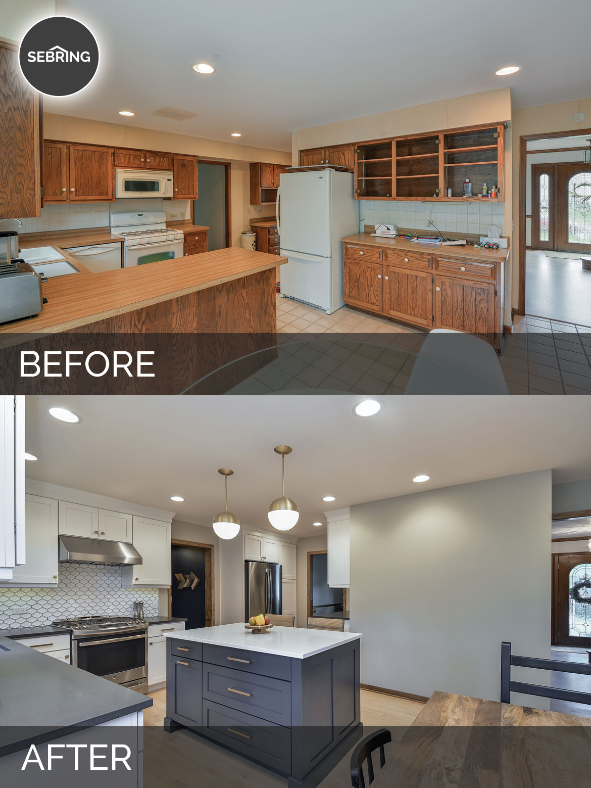 Justin & Carina’s Kitchen Before & After Pictures - Sebring Design Build