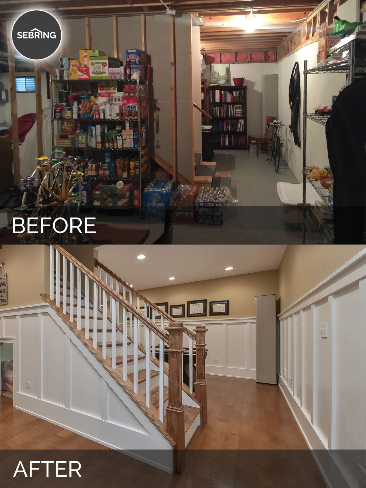 Before and after basement remodeling 2929_Sebring Services 1