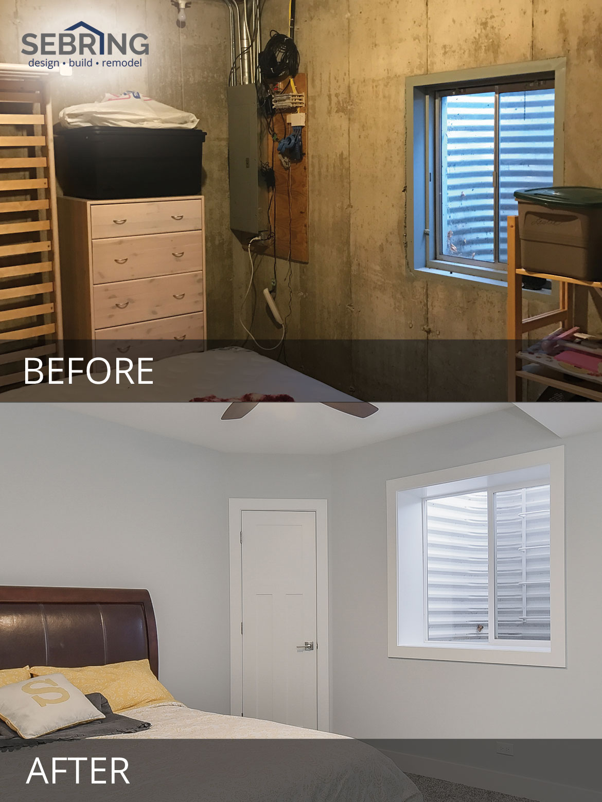 Elmhurst basement remodeling project pictures Before and After Pictures - Sebring Design Build