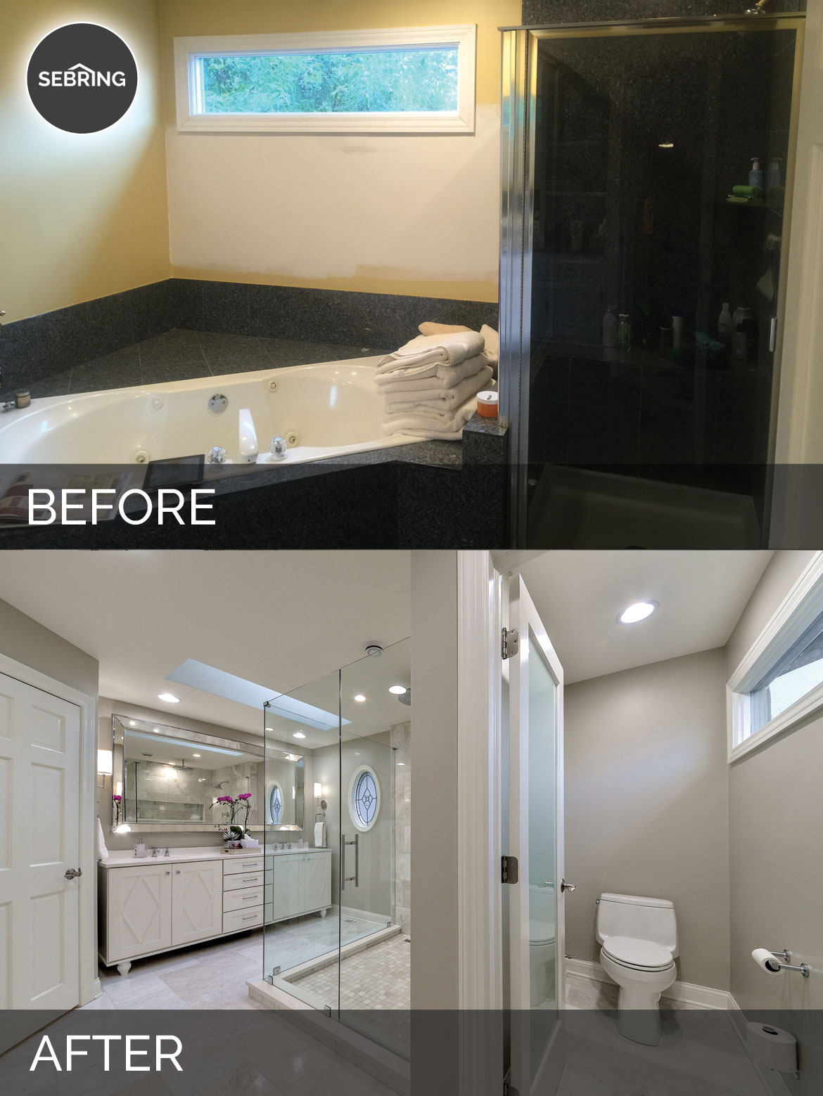 Master Bathroom Remodel Aurora Before & After - Sebring Design Build