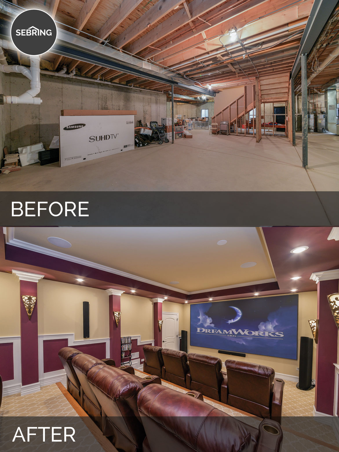 Sujith & Vinita’s Basement Before & After Pictures | Luxury Home
