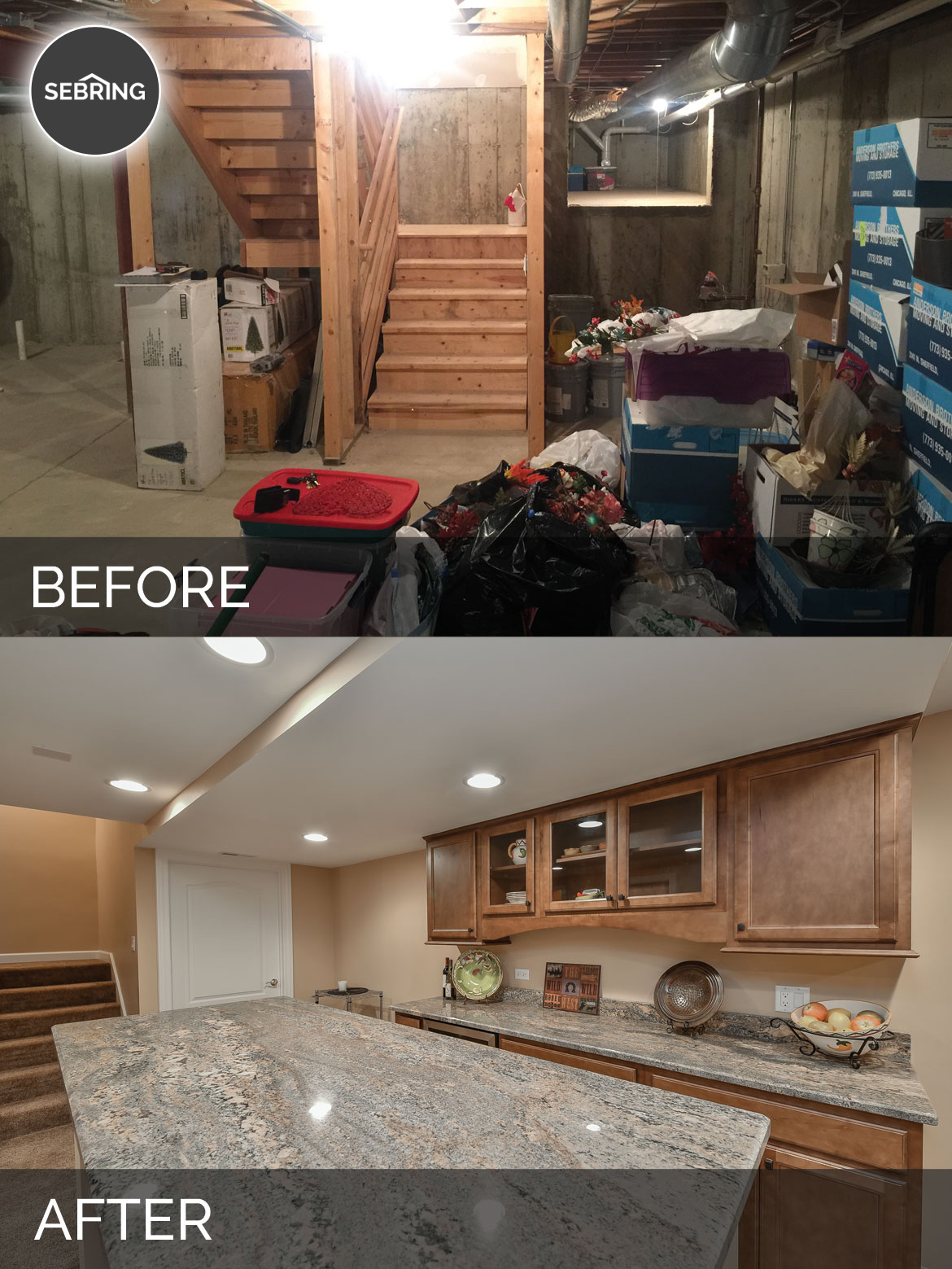 Carole's Basement Before & After Pictures | Luxury Home Remodeling