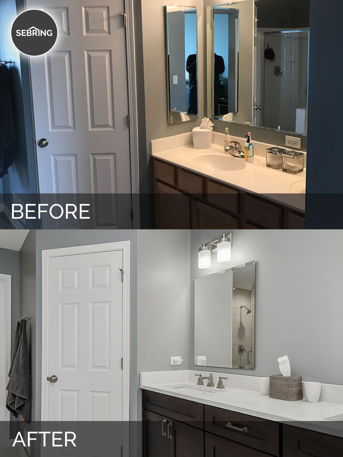Plainfield Master Bathroom Before & After - Sebring Design Build