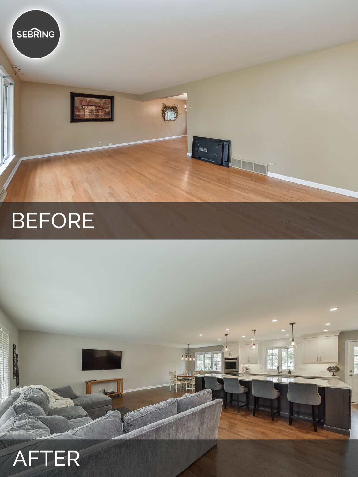 Before & After Kitchen Elmhurst - Sebring Design Build