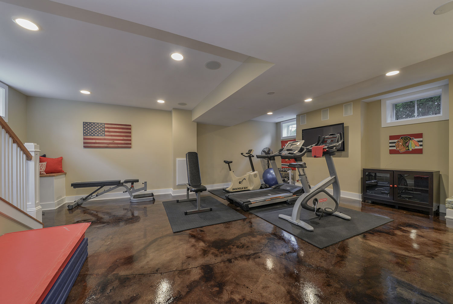 Workout Exercise Room Finished Basement Remodeling Hinsdale Sebring Design Build