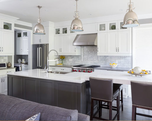 Kitchen Island Colors With White Cabinets gray island the psychology of why grey kitchen cabinets are so popular sebring services