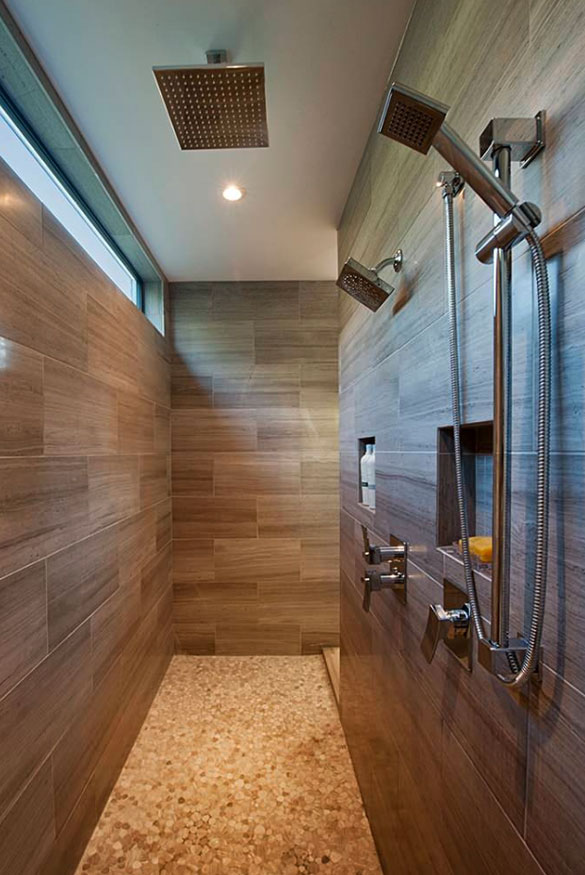 walk in tiled shower