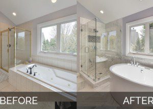 Before and After Master Bathroom Remodel Aurora - Sebring Design Build