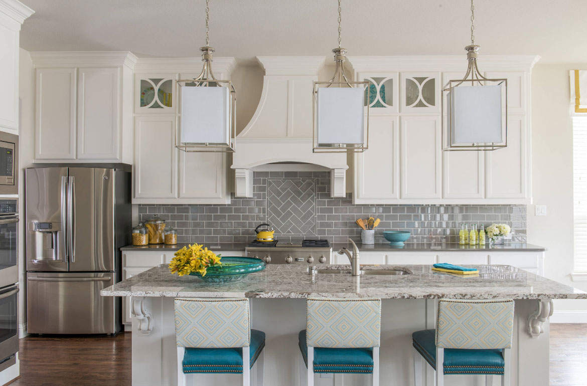 kitchen decor with yellow wall