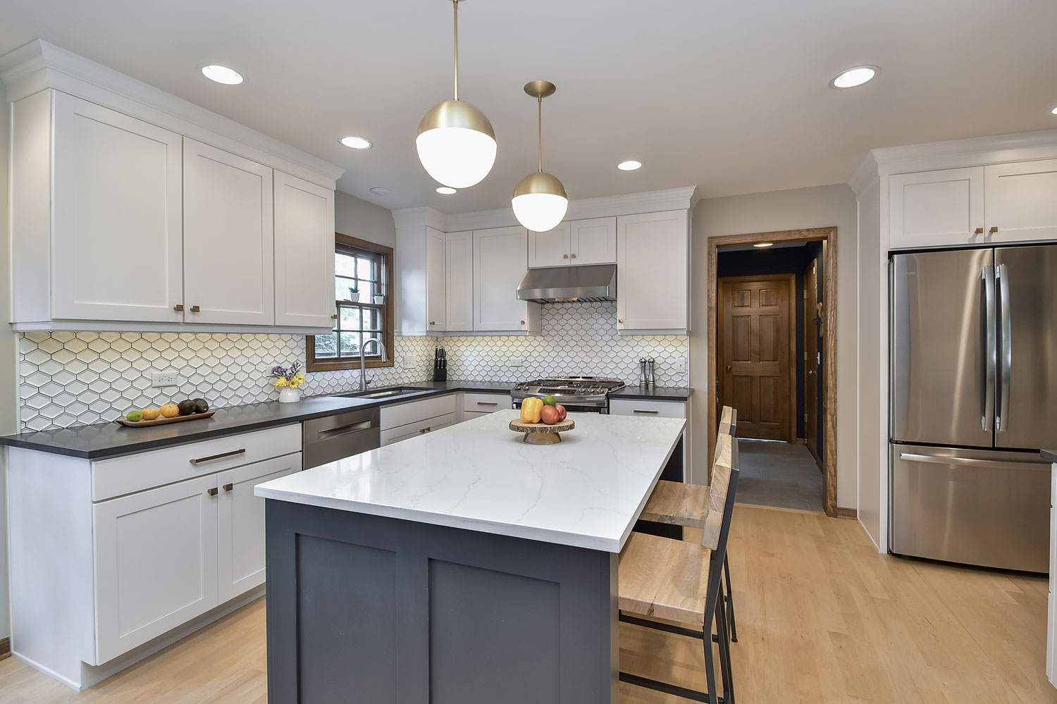 Kitchen Remodeling Ideas wood Cabinetry light Quartz Aurora Naperville Illinois-