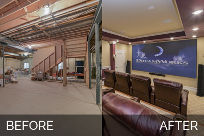 Naperville Basement Before & After Pictures - Sebring Design Build