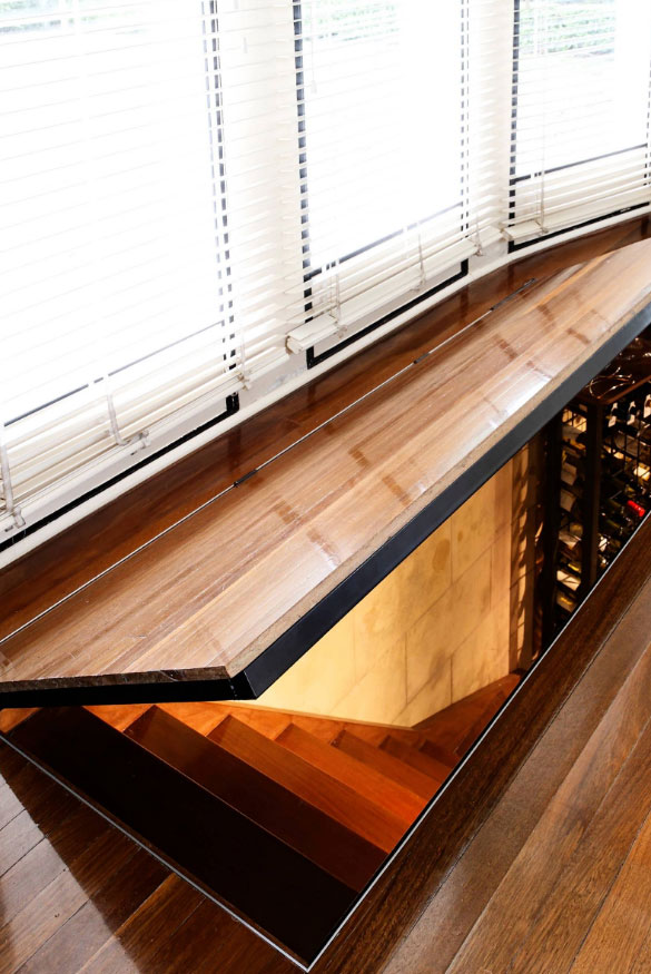 wine cellar under kitchen floor