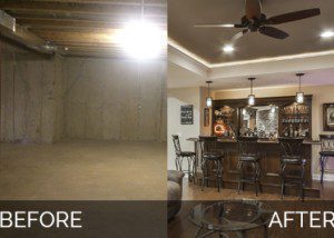 Bolingbrook Before & After Basement Finish Project - Sebring Design Build