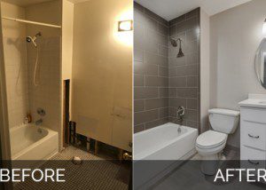 Naperville Hall Bathroom Before & After - Sebring Design Build