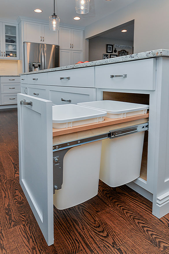 Custom Kitchen Island Ideas, Kitchen Island With Built In Trash Can