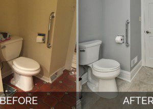 Warrenville Powder Room Before & After - Sebring Design Build