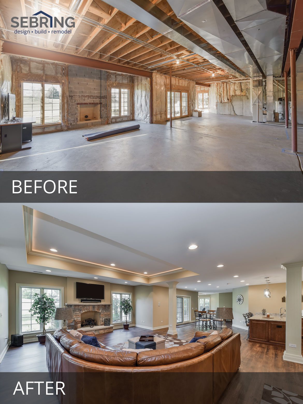 Basement Remodel Before & After Pictures