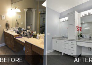 Naperville bathroom curbless modern Before & After Pictures - Sebring Design Build
