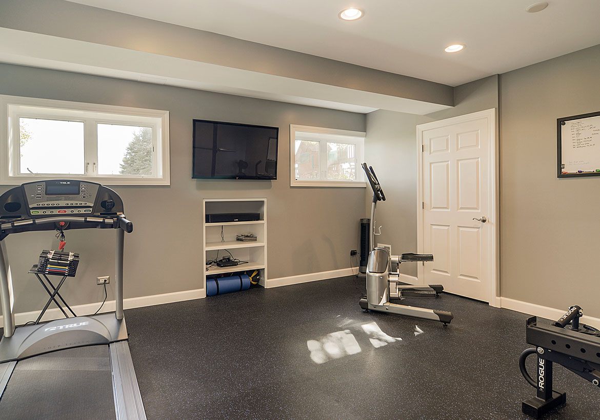 Low ceiling 2024 basement gym ideas