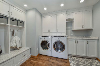 Crisp and Clean Laundry and Mudroom Remodel | Sebring Design Build