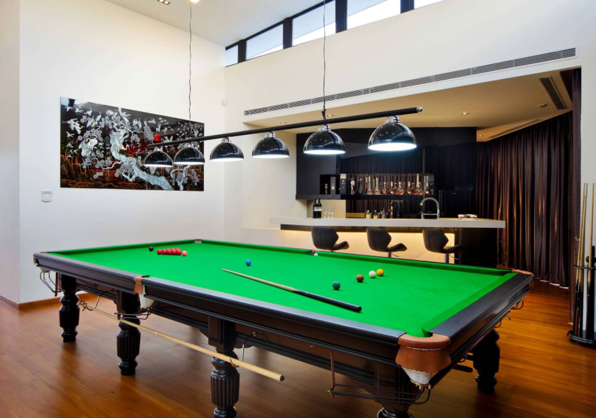 modern billiards room