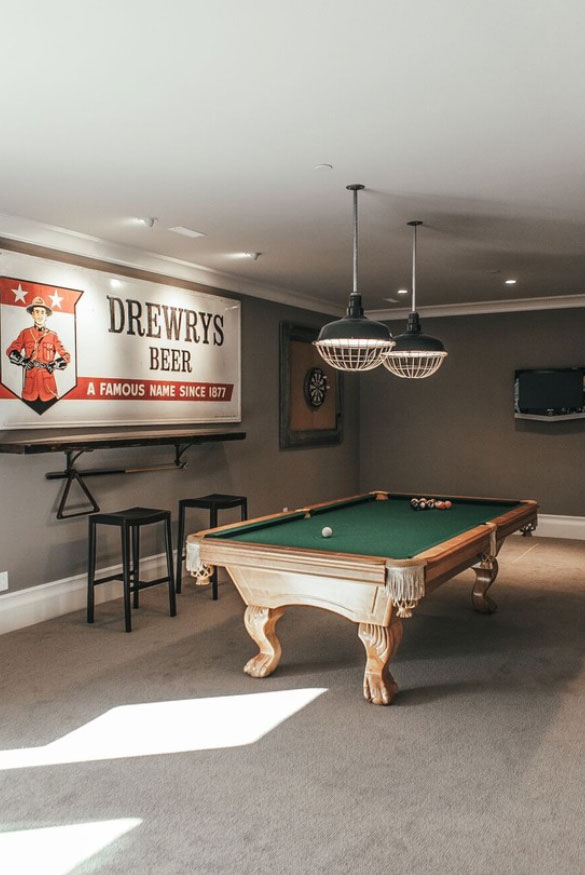 modern pool table lighting