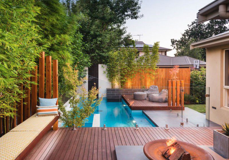 modern backyard design with pool