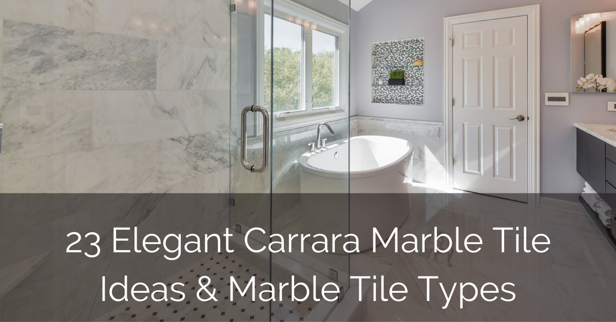 23 Elegant Carrara Marble Tile Ideas, Dark Grey Marble Tiles Bathroom