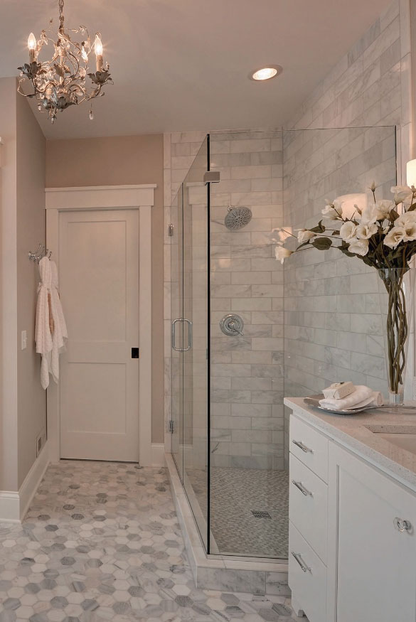 23 Elegant Carrara Marble Tile Ideas, Marble Bathroom Floor Tile Ideas