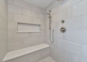 Naperville Walk-In Shower Stained Cabinetry - Sebring Design Build