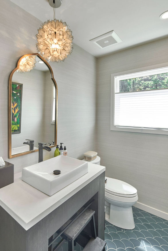 modern powder room lighting