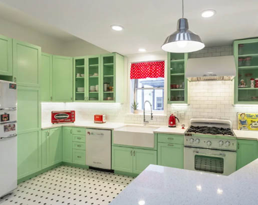 green kitchen cabinets 1