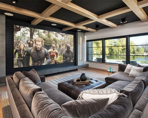 Featured image of post Simple Small Home Theater Design / This home theater harkens back to the golden age of hollywood, entrancing guests with plush velvet theater chairs and ornate lighting.