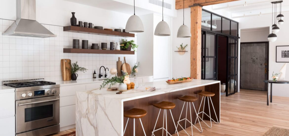 32 Floating Kitchen Shelving Ideas, What Color To Stain Floating Shelves
