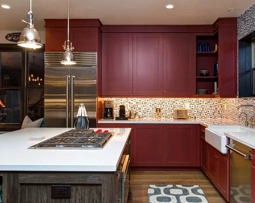 Red Kitchen Cabinets | Sebring Design Build | Kitchen Remodeling