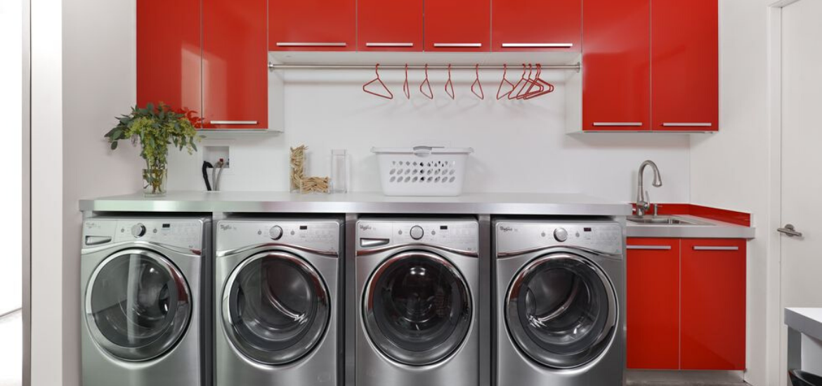 colorful laundry room design