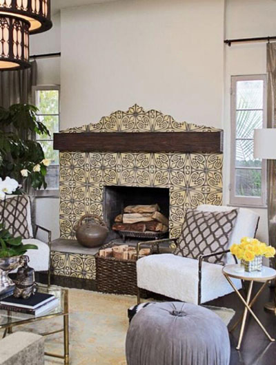 35 Stunning Fireplace Tile Ideas, Spanish Tile Fireplace Designs