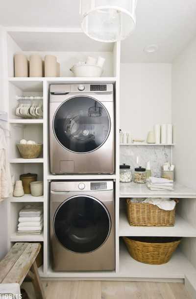 Farmhouse laundry room online rack