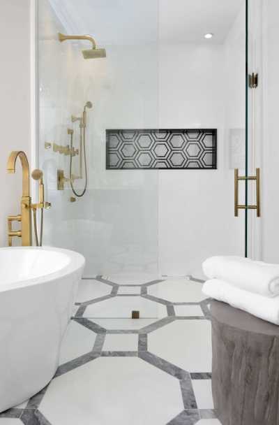 23 Really Cool Hexagon Shape Tile Ideas, Hexagon Tile Bathroom Floor Patterns