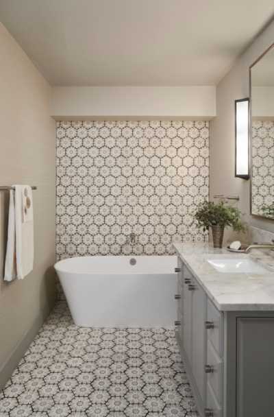 23 Really Cool Hexagon Shape Tile Ideas, Small White Hexagon Tile Bathroom