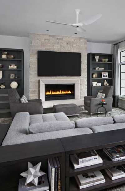 Black And Grey Sofa Living Room Ideas : 69 fabulous gray living room ...