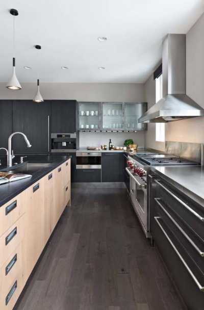 80 Black Kitchen Cabinets – The Most Creative Designs & Ideas  Modern black  kitchen, Black kitchen cabinets, Wood floor kitchen